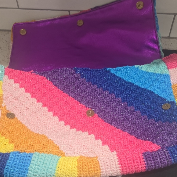 Kurt Geiger Multicolor Crochet Chain-Handle Shoulder Bag - Picture 4 of 8